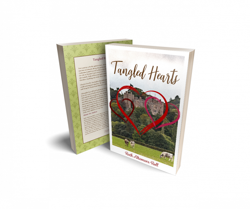 Front and back covers of the Tangled Hearts novel